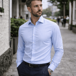 Camisa Social Azul Céu